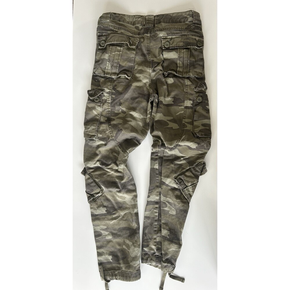 Matchstick Camo Cargo Pants – Utility Military Y2K Gorpcore Streetwear (Unisex) - Picture 2 of 5